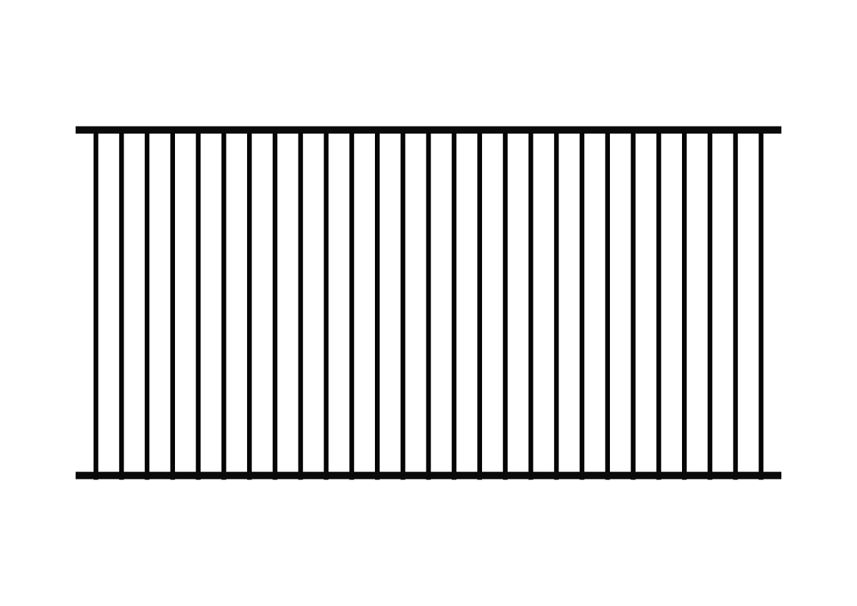 1200 x 2400 - Aluminium Flat Top Pool Fence Panel