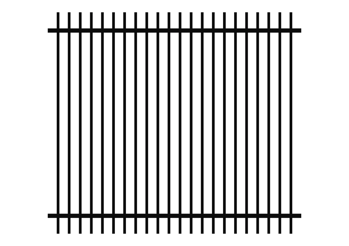 1800 x 2400 DETE - Rod Top Fence Panel