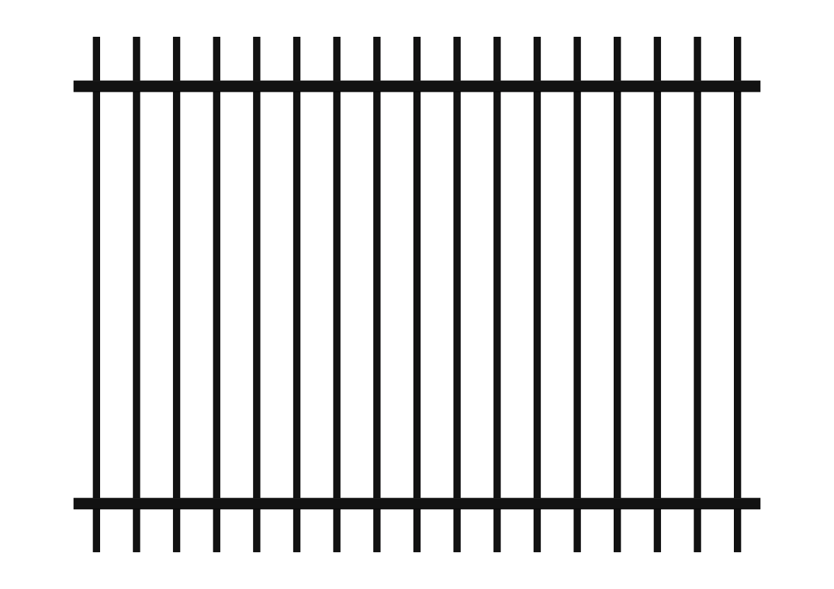 1800 x 2400 - LD Rod Top Fence Panel