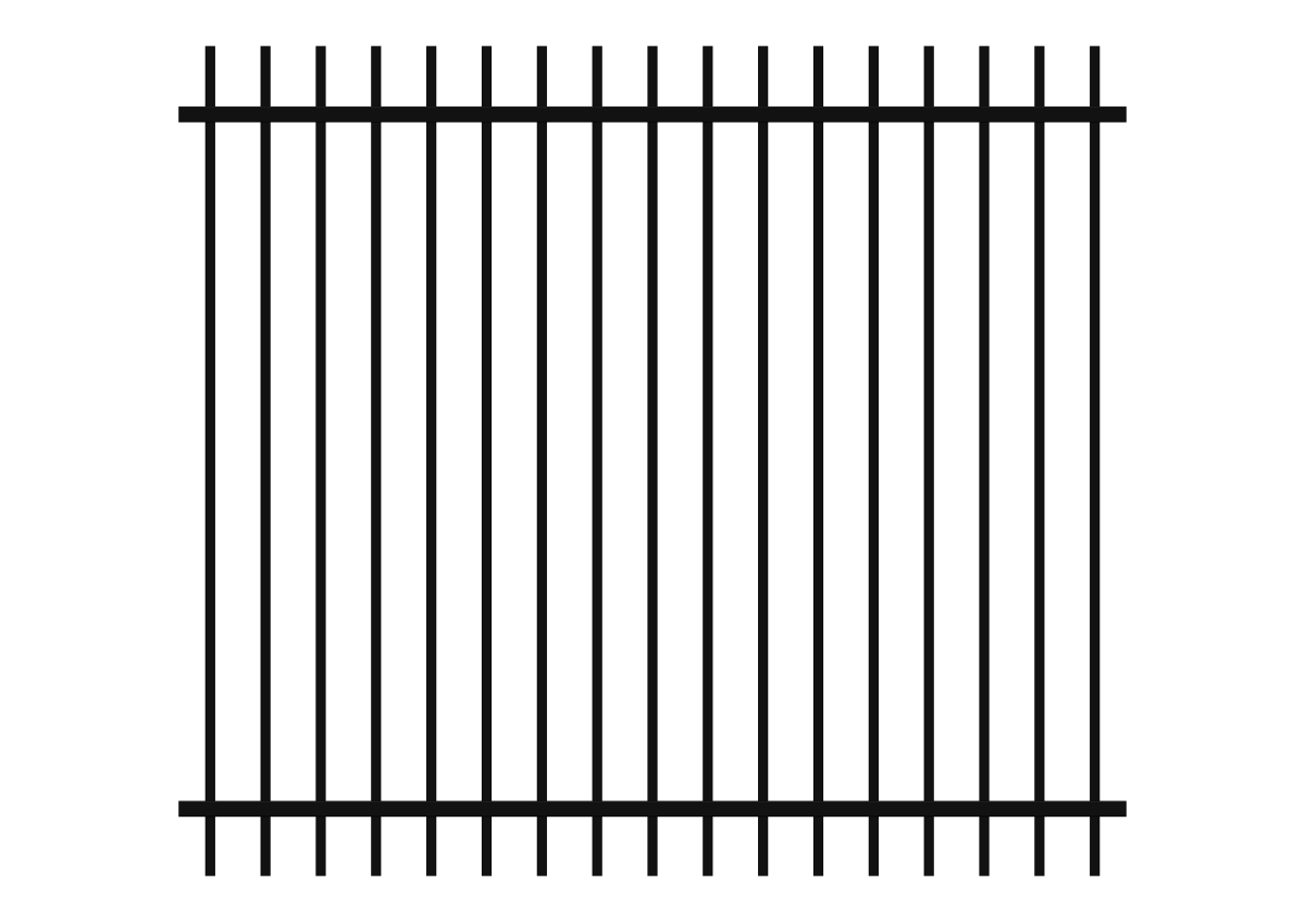 2100 x 2400 - LD Rod Top Fence Panel