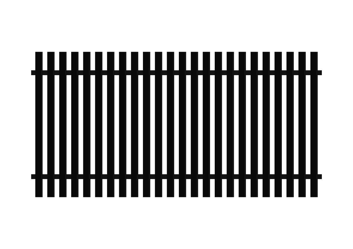 1200 x 2400 - Aluminium Vertical Slat Picket Fence Panel (65 x 16)