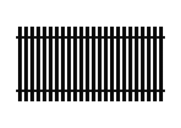 1200 x 2400 - Aluminium Vertical Slat Picket Fence Panel (65 x 16)