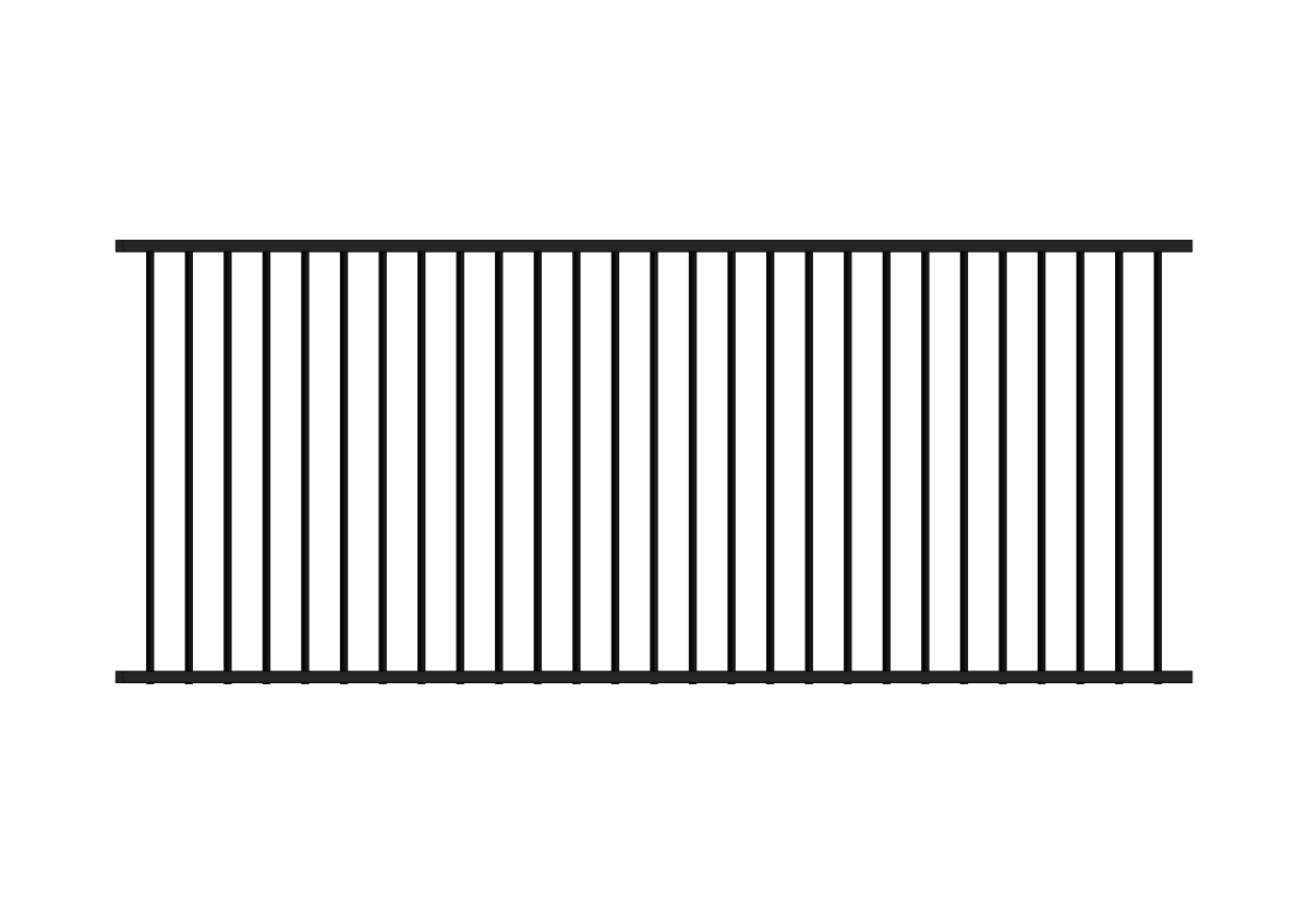 900 x 2400 - Aluminium Flat Top Pool Fence Panel