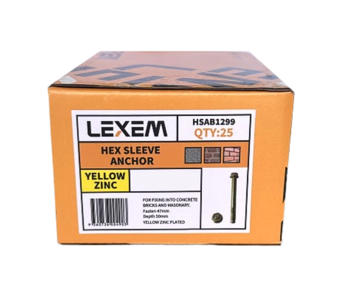 Hex Sleeve Anchor: 10 x 97mm - Hex Hea BOX: 50 pcs